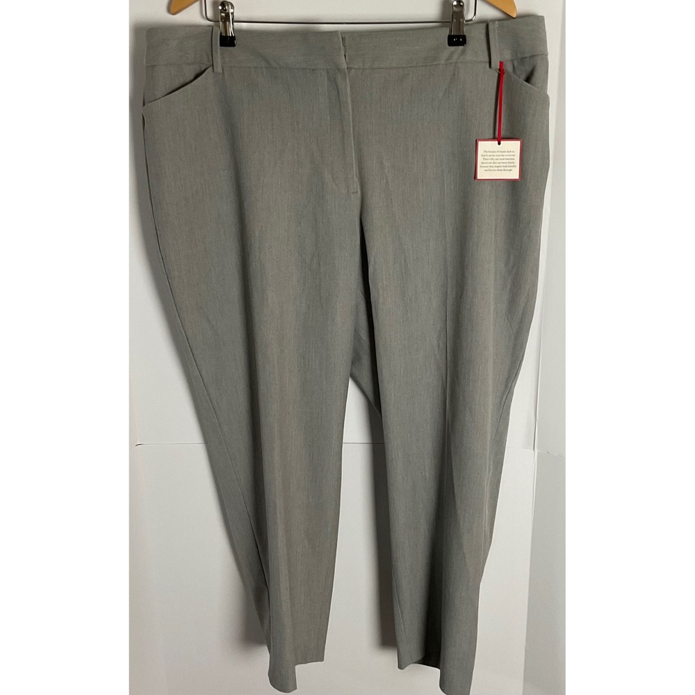 Talbots Hampshire Ankle Pants Grey Straight Leg Plus Petite 22WP New 52788116